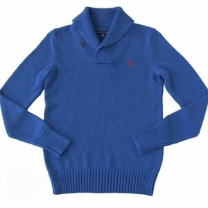Ralph Lauren Shawl Collar Fisherman Sweater Blue NWOT